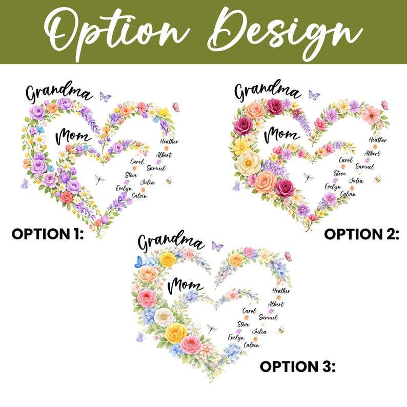 Personalized Mom And Grandma Heart Flower Vase, Mum and Nana Generations Gift