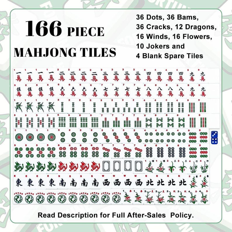Peacock Mahjong Tile Set 166 Pieces, Luxury Mahjong Tiles, American Mahjong Game Set, Elegant Bird Design