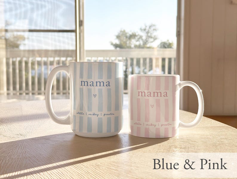 Custom Mama Name Mug with Kids Names, Mothers day Gifts