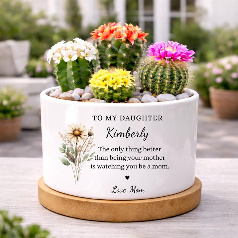Personalized To My Daughter Ceramic Flower Pot, Mothers Day Gift