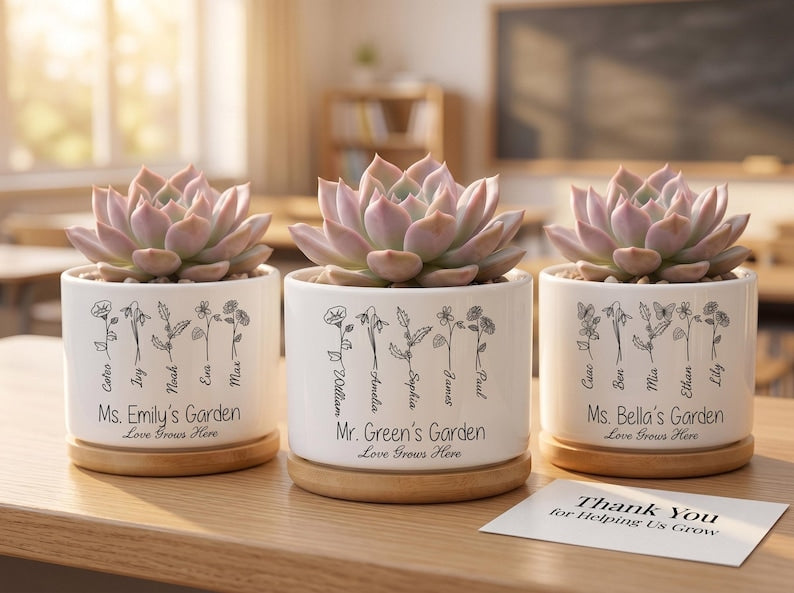 Personalized Cute Planter for Graduate, Class of 2026 Gift, Teacher Appreciation Gift