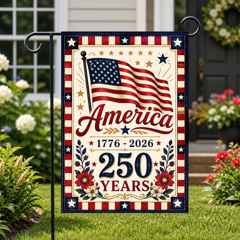 250 Years America Garden Flag – Patriotic Independence Yard Flag