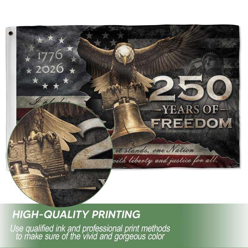 We The People 250th Anniversary Flag, USA Independence Day Decor