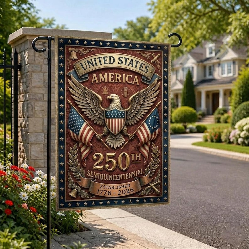 USA 250th Anniversary Garden Flag, Semiquincentennial 1776-2026 Flag