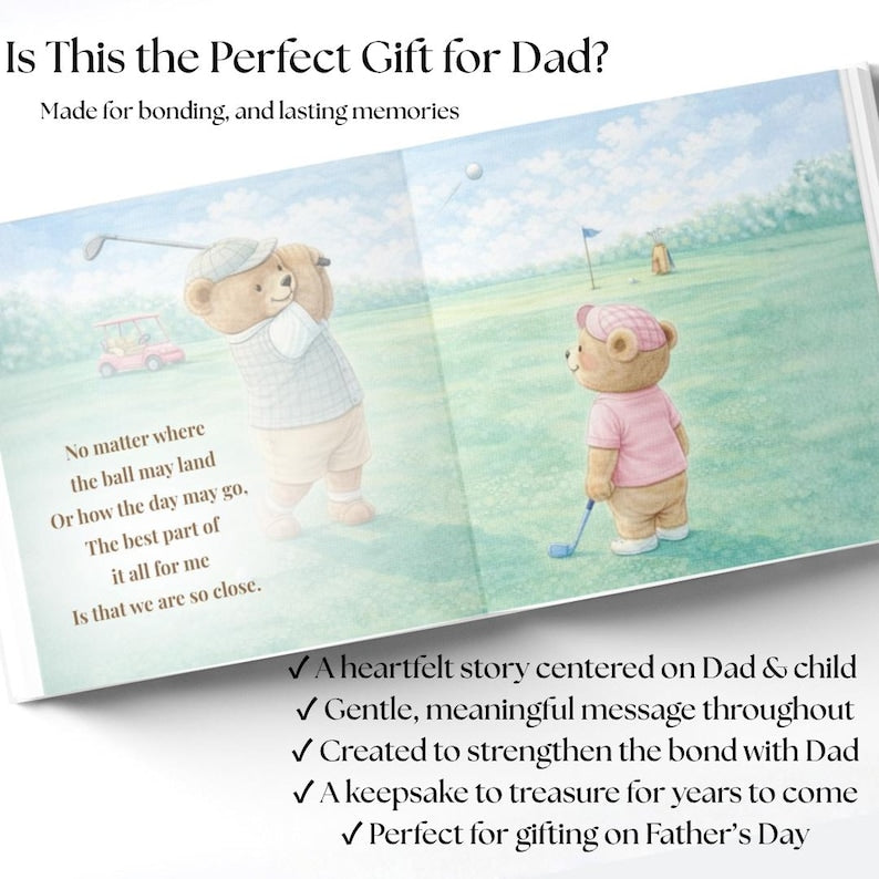 Custom Golf Book With Kids Name, Custom Name Best Dad by Par