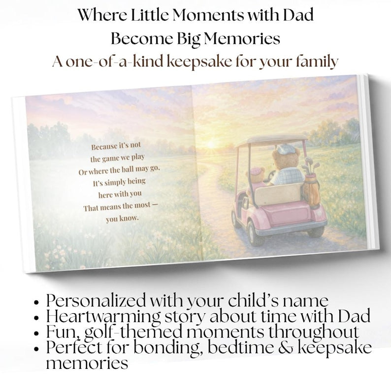 Custom Golf Book With Kids Name, Custom Name Best Dad by Par