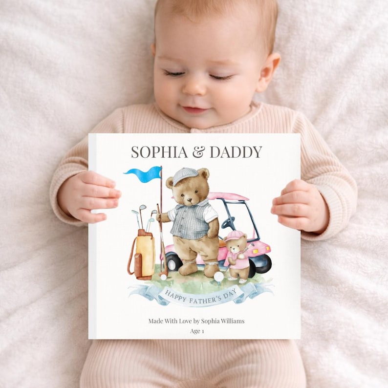 Custom Golf Book With Kids Name, Custom Name Best Dad by Par