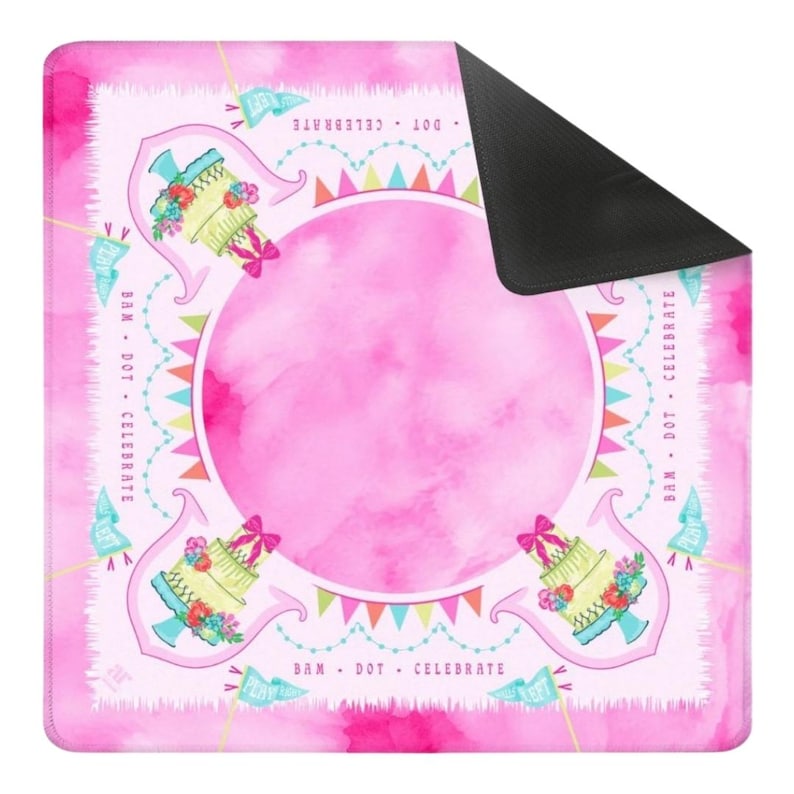 A Mahjong Soirée Mat, Pink Celebration Mahjong Mat, Birthday, Bridal Shower, Girls Night Mahjong Table Decor