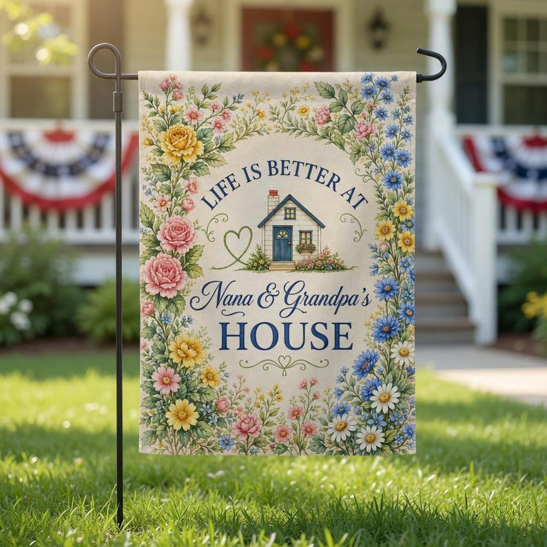 Personalized Life Is Better At Grandparents House Garden Flag, Mother's Day Gift