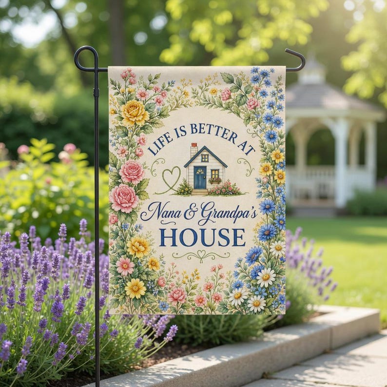Personalized Life Is Better At Grandparents House Garden Flag, Mother's Day Gift