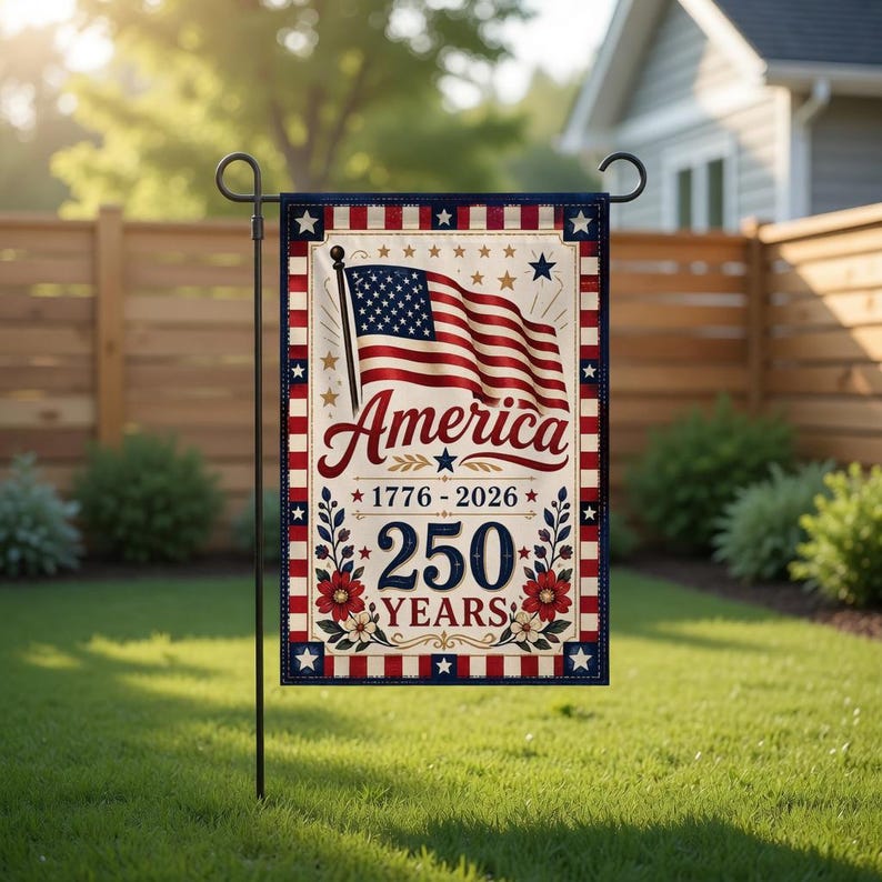 250 Years America Garden Flag – Patriotic Independence Yard Flag