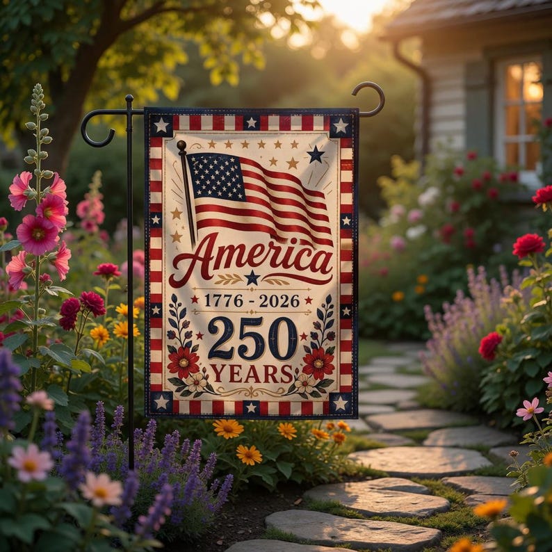 250 Years America Garden Flag – Patriotic Independence Yard Flag