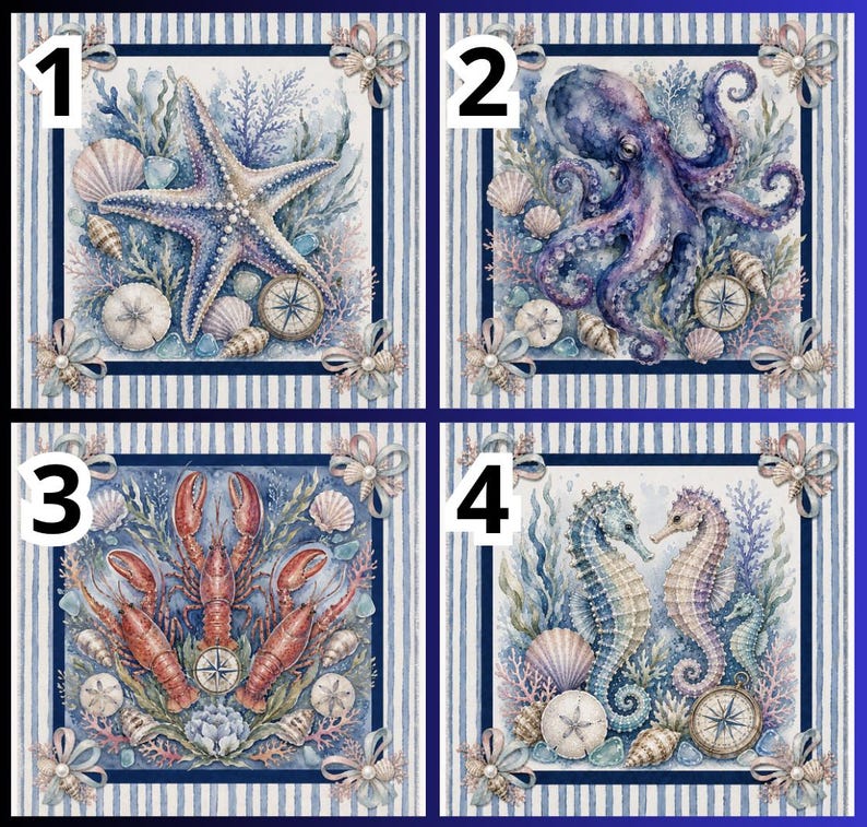 Starfish Seashell Mahjong Mat, Beach Design Game Mat for Ocean Lovers