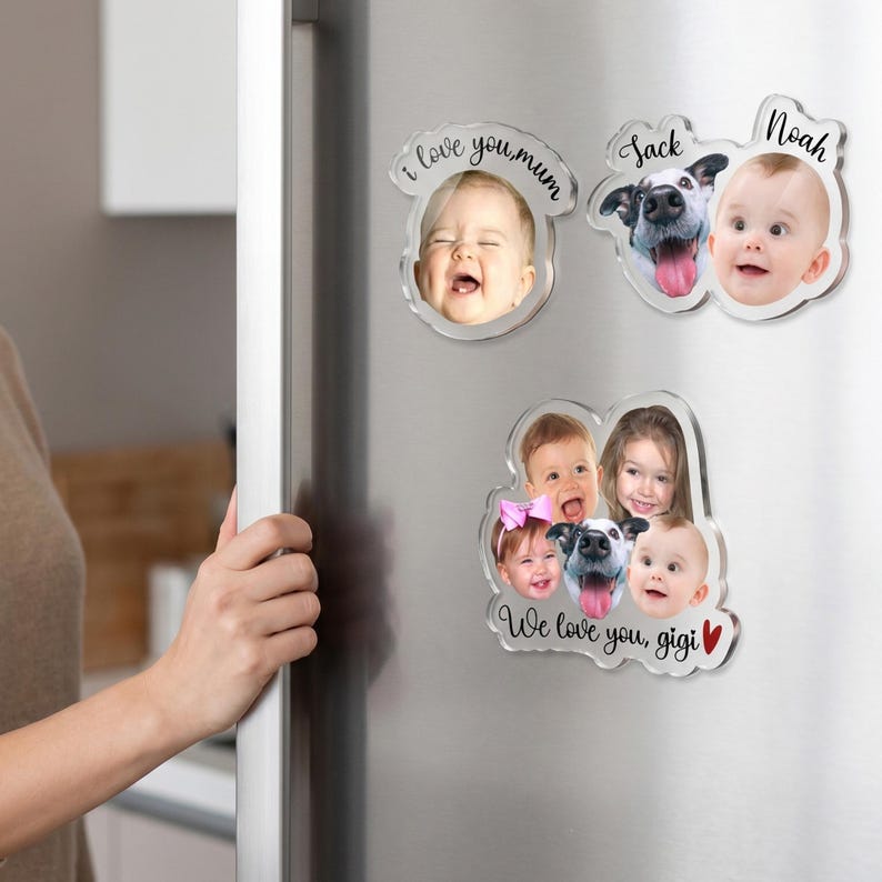 Custom Baby Face Photo Magnet, Mothers Day Gifts, Custom Photo Acrylic Magnet
