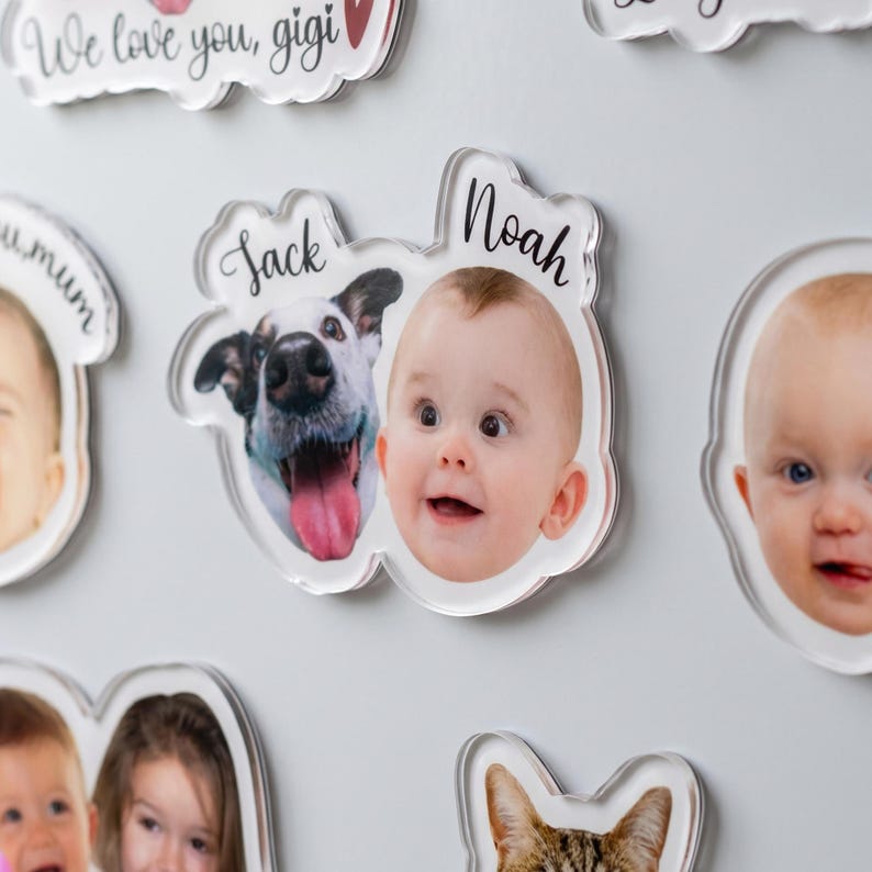 Custom Baby Face Photo Magnet, Mothers Day Gifts, Custom Photo Acrylic Magnet