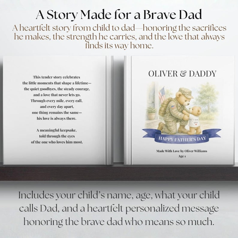Personalized Military Dad Book, Deployment Daddy Story, Custom Army Dad Book