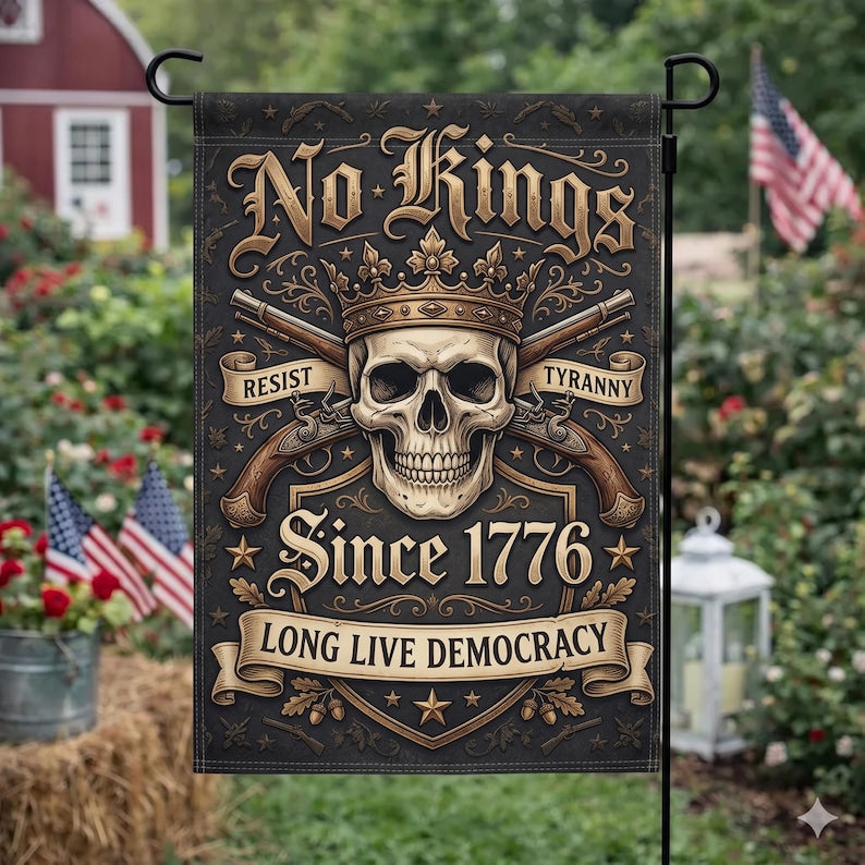 No Kings Since 1776 Garden Flag, Vintage No Kings In America Flag, 4th of July Gift