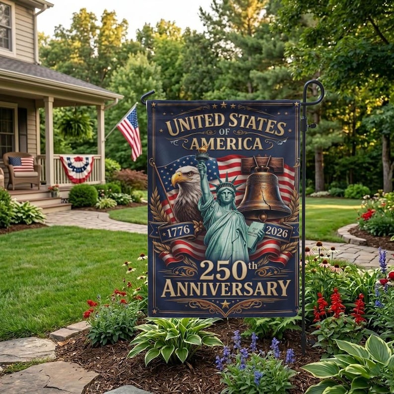 250th Anniversary Garden Flag, Patriotic 4th Of July Decorations