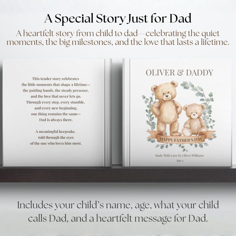 Personalized Father’s Day Book from Child, First Father’s Day Gift, Daddy Storybook