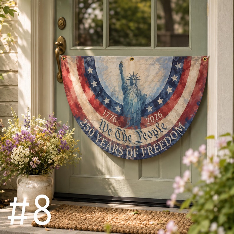 250th Anniversary Bunting Flag, We The People Banner, 1776 2026 American Flag