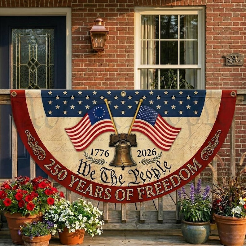 250th Anniversary Banner, We The People Banner, 1776 2026 Liberty Bell Banner