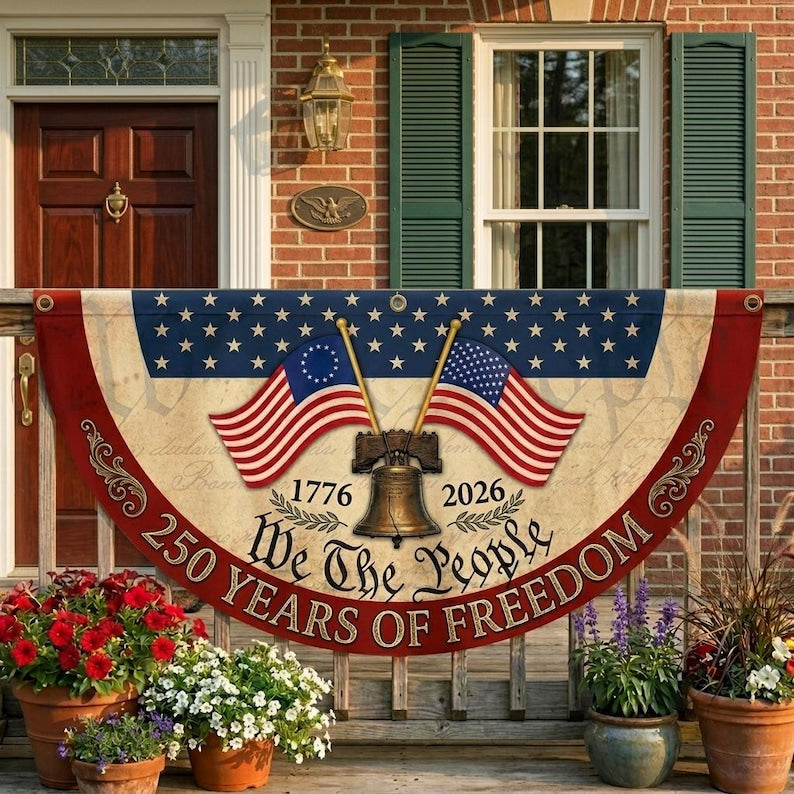 250th Anniversary Banner, We The People Banner, 1776 2026 Liberty Bell Banner