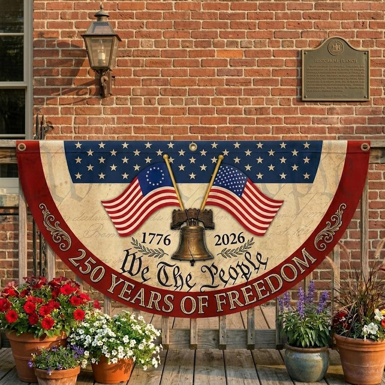250th Anniversary Banner, We The People Banner, 1776 2026 Liberty Bell Banner