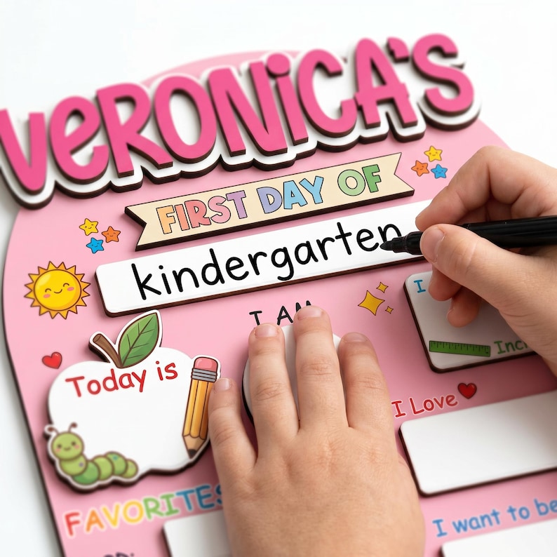 Custom First Day of School Sign,Preschool Back to School Board Kid Gift