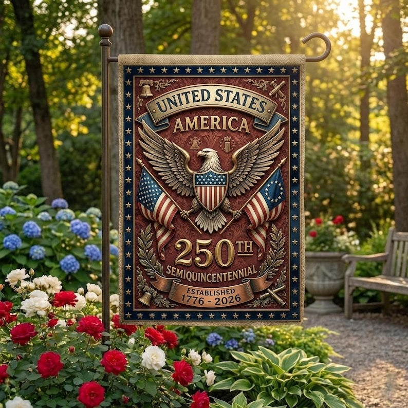 USA 250th Anniversary Garden Flag, Semiquincentennial 1776-2026 Flag