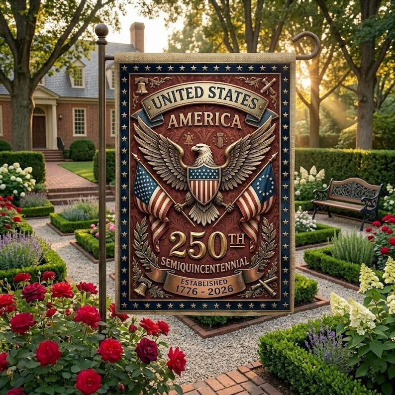 USA 250th Anniversary Garden Flag, Semiquincentennial 1776-2026 Flag
