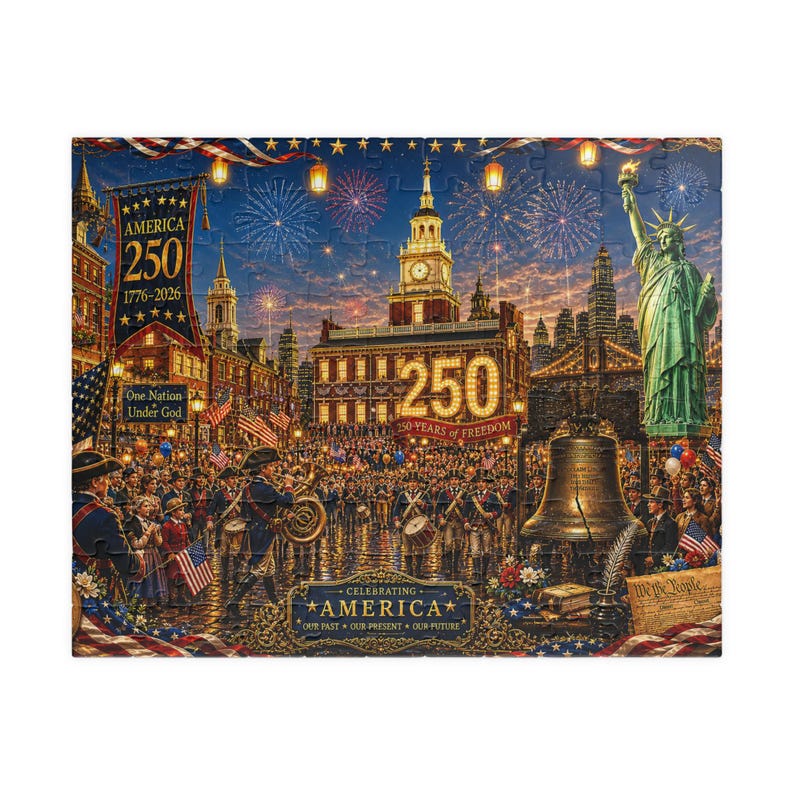 America 250th Collectible Puzzle, Patriotic Fourth of July USA Celebration Jigsaw