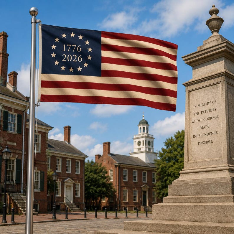1776 2026 Betsy Ross USA Flag, Historic Patriotic House Banner