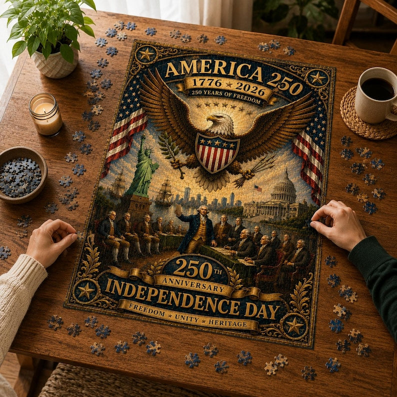 America 250th Anniversary Puzzle 4th of July Gift | Independence Day Decor