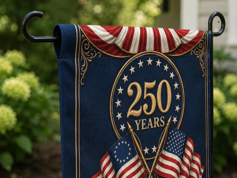 250th Anniversary Garden Flag, Patriotic 1776 2026 Semiquincentennial Yard Decor