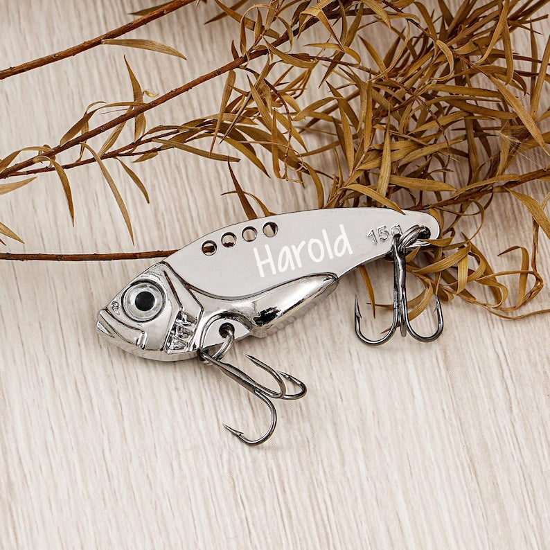 Custom Engraved Name Lure Gift Set with Box, Fishing Gift, Fishing Retirement Gift