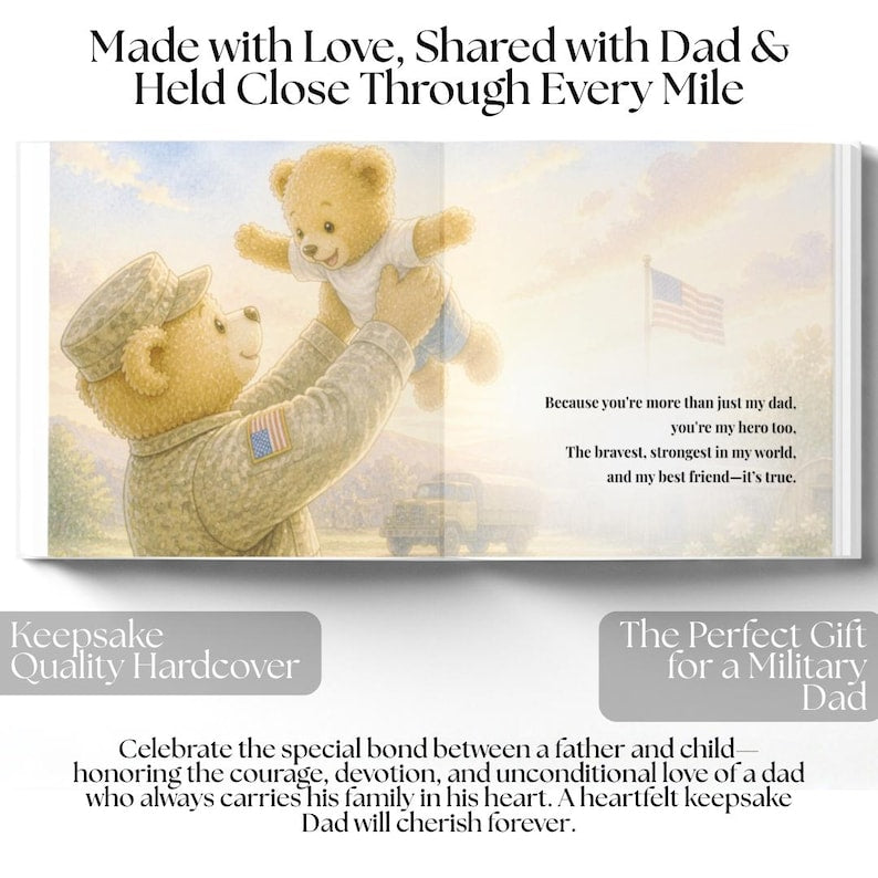 Personalized Military Dad Book, Deployment Daddy Story, Custom Army Dad Book