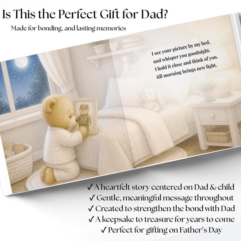 Personalized Military Dad Book, Deployment Daddy Story, Custom Army Dad Book