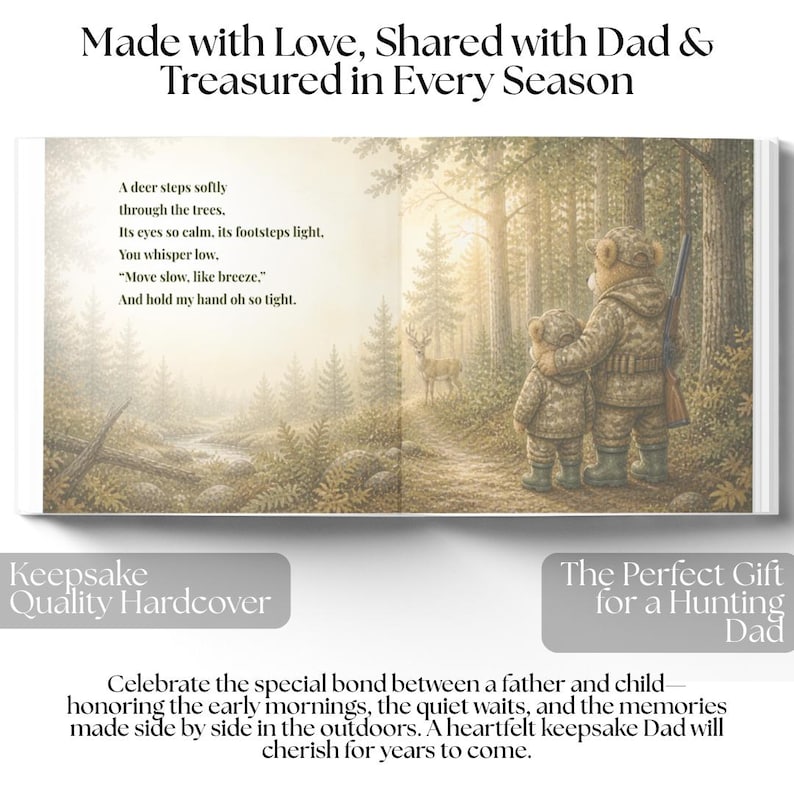 Personalized Hunting Dad Book, Custom Daddy Hunting Keepsake Story Book