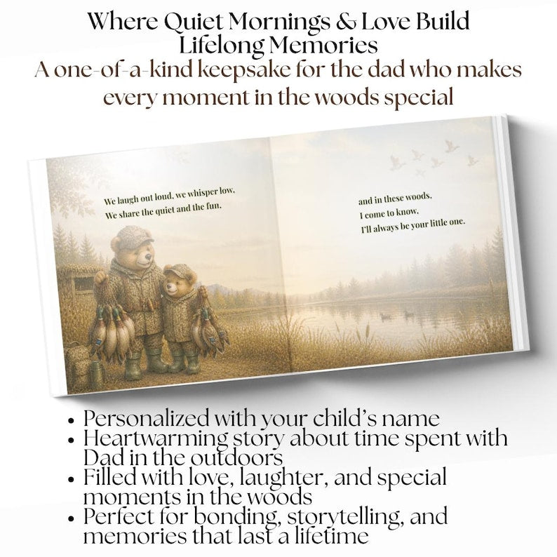 Personalized Hunting Dad Book, Custom Daddy Hunting Keepsake Story Book