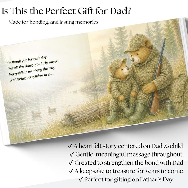 Personalized Hunting Dad Book, Custom Daddy Hunting Keepsake Story Book