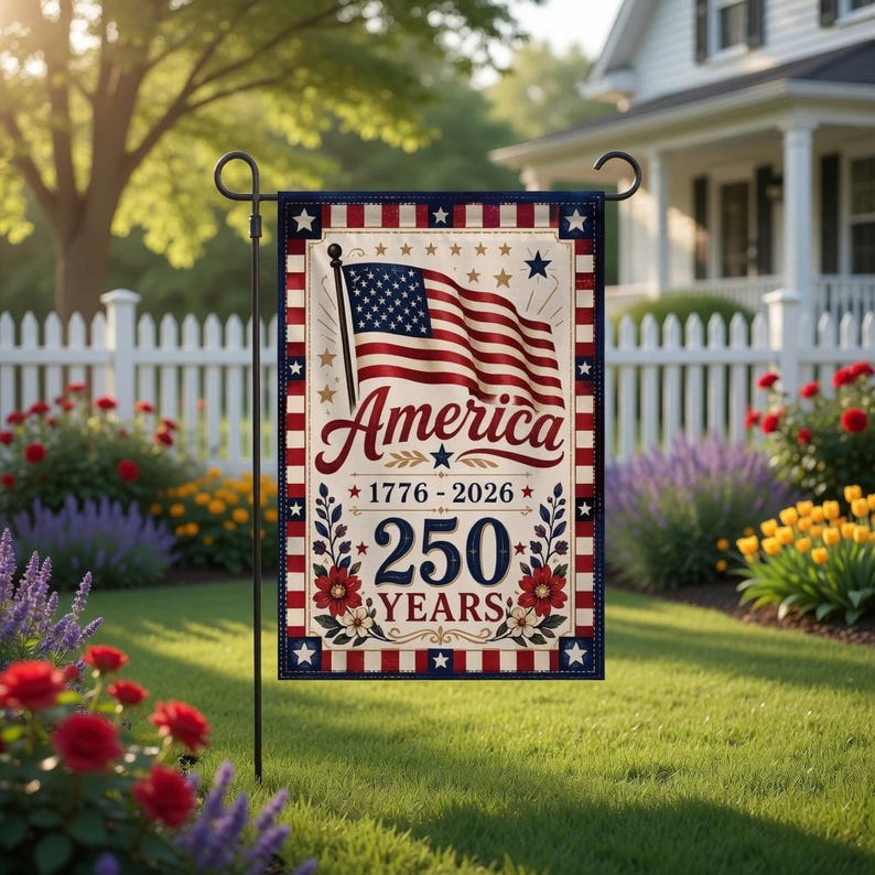 250 Years America Garden Flag – Patriotic Independence Yard Flag