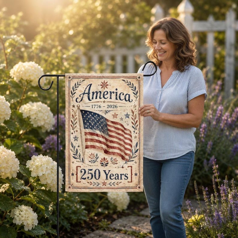 American 250 Years Celebration Garden Flag