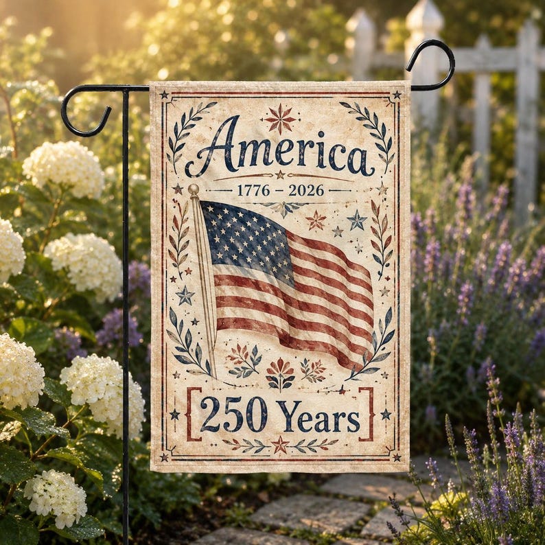 American 250 Years Celebration Garden Flag