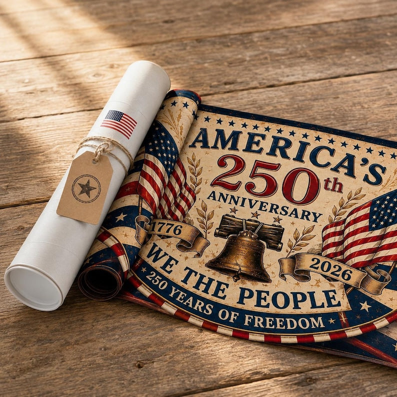 USA 250th Anniversary Patriotic Bunting Banner | America 1776–2026 Semicircle Fence Flag