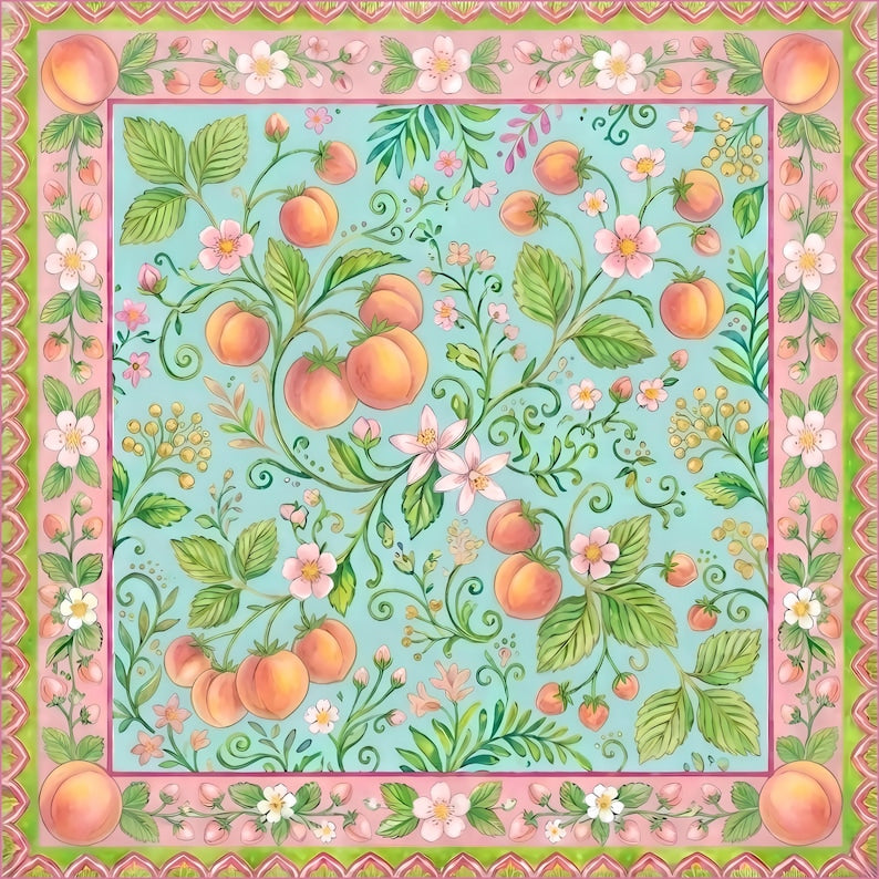 Vintage Botanical Rabbit Mahjong Mat, William Morris Style Floral Playmat, Extra Thick Nonslip Table Cover