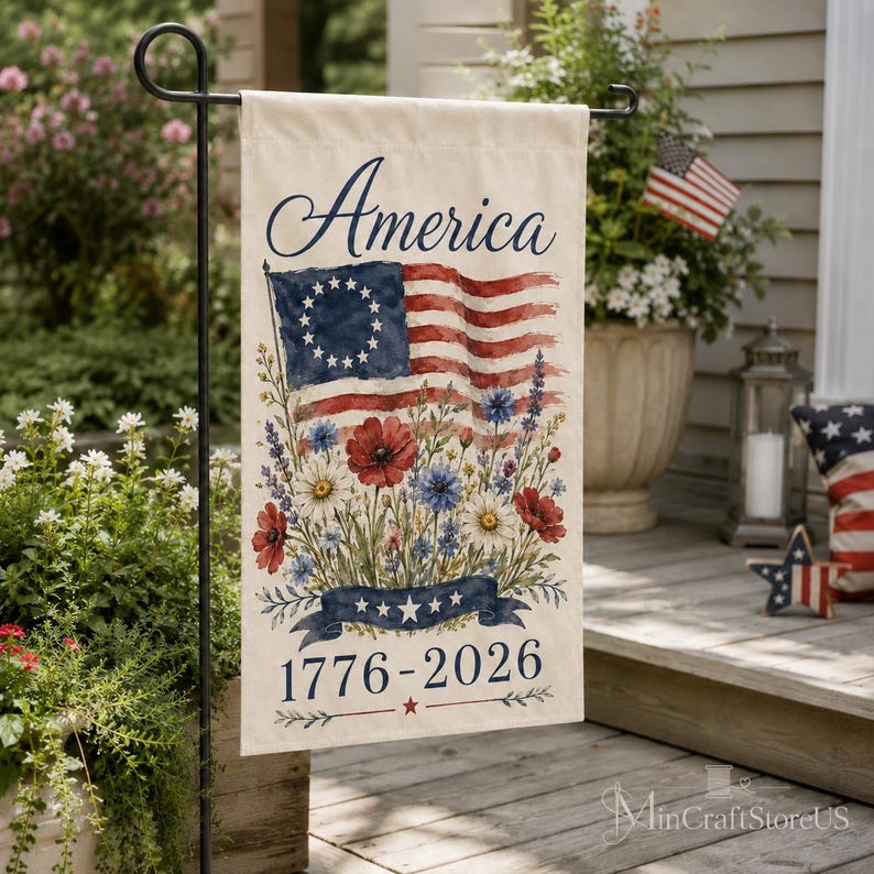 USA 250th Anniversary Garden Flag 1776-2026 Patriotic American Yard Flag