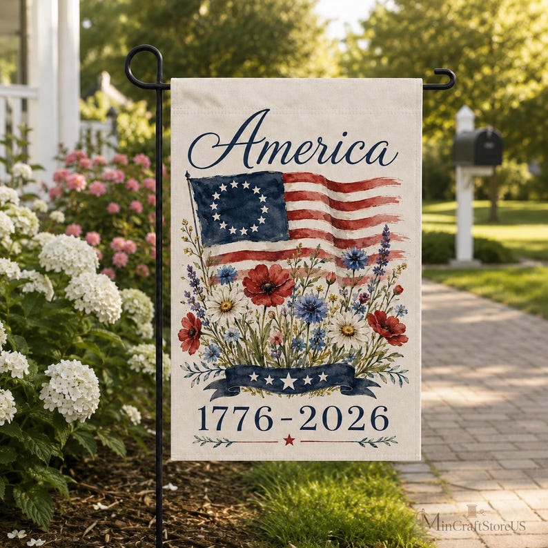 USA 250th Anniversary Garden Flag 1776-2026 Patriotic American Yard Flag