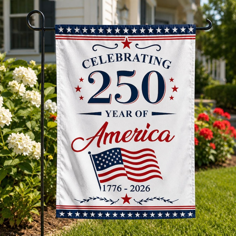 250th America Anniversary Garden Flag, Patriotic 1776-2026 Yard Flag