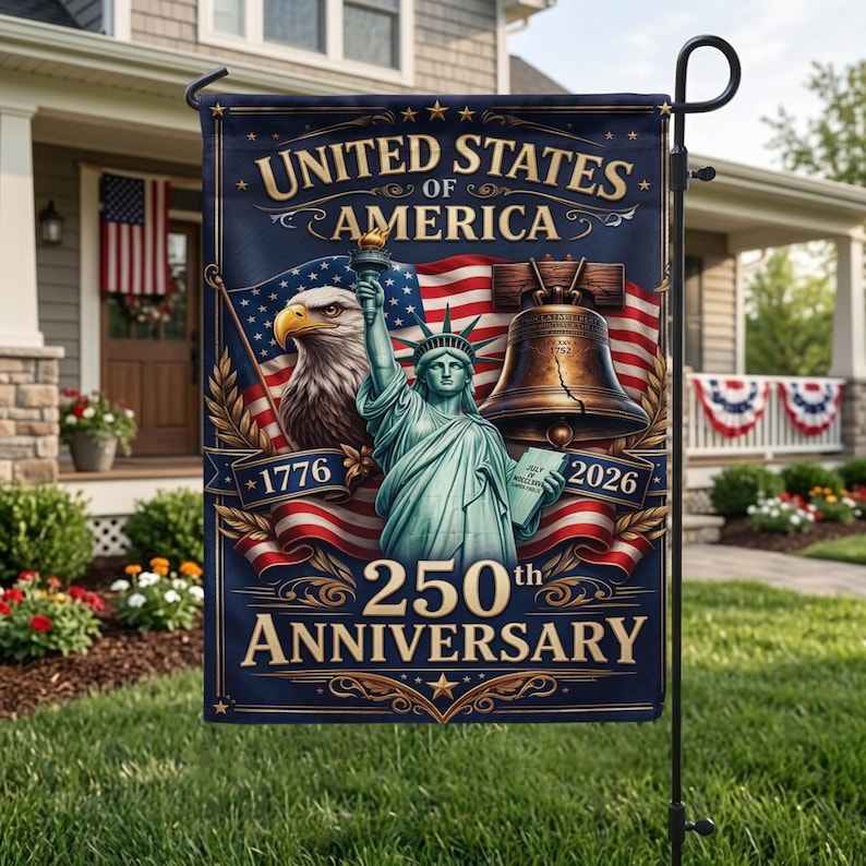 250th Anniversary Garden Flag, Patriotic 4th Of July Decorations