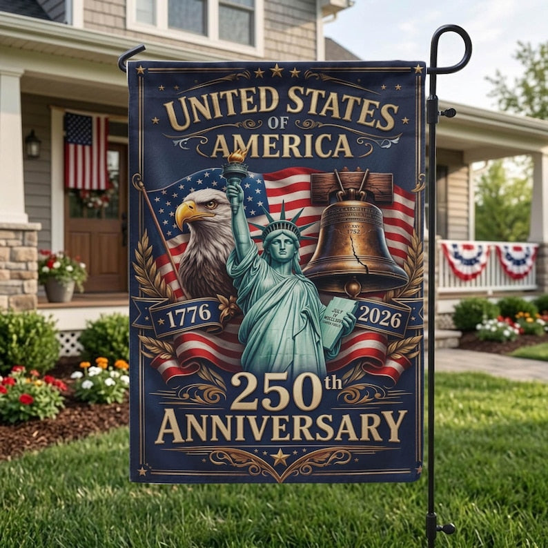 250th Anniversary Garden Flag, Patriotic 4th Of July Decorations